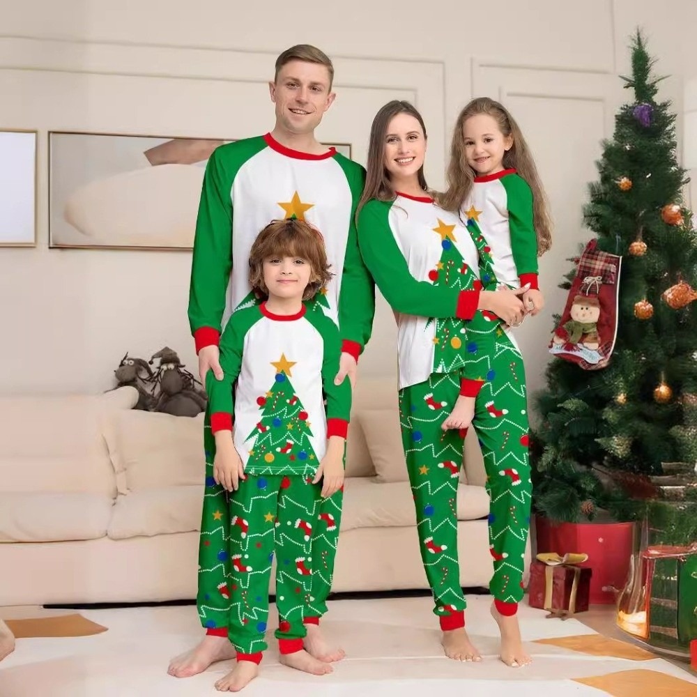 Family Tree Print - Long Sleeve Christmas Pyjamas Set Printed