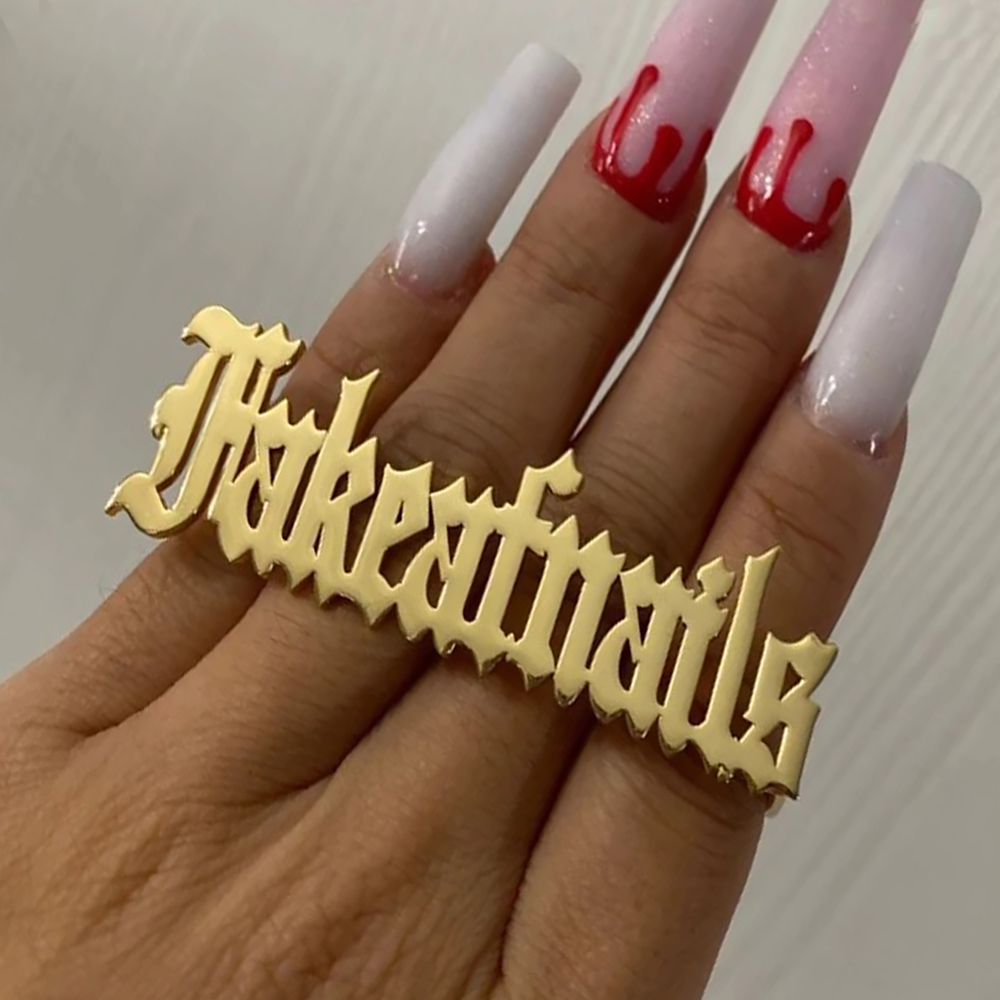 Initial Ring Custom - Custom Name Ring for Men Women