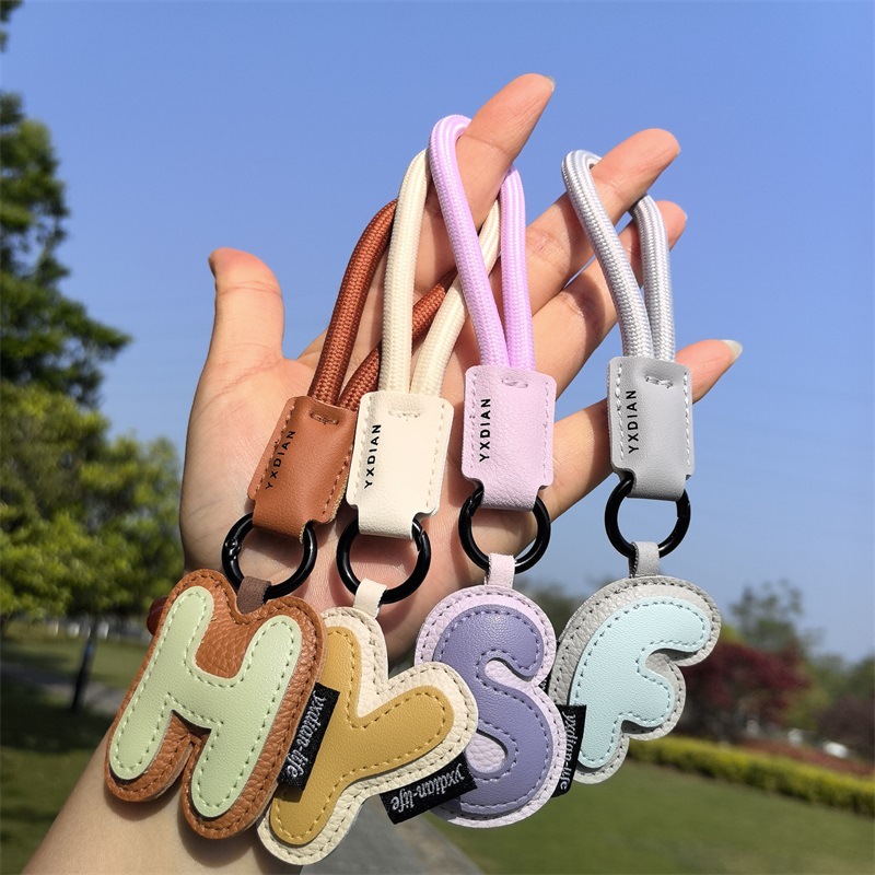 Monogram Keychain Leather - A To Z Leather Initials Keychain
