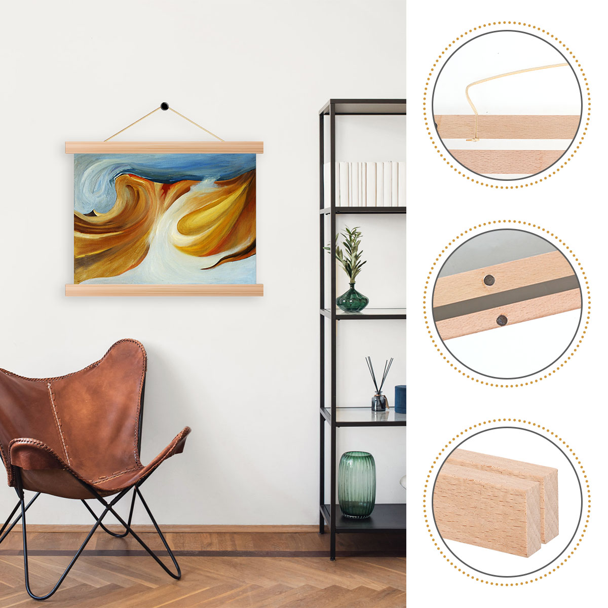 4pcs Picture Poster Hanger Fra - Engraved Wood Frame review and price
