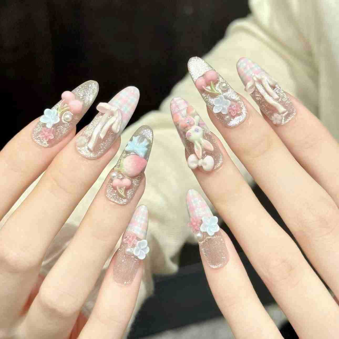 10PCS Oval Handmade Press On N - Pressed Flower Art review and price