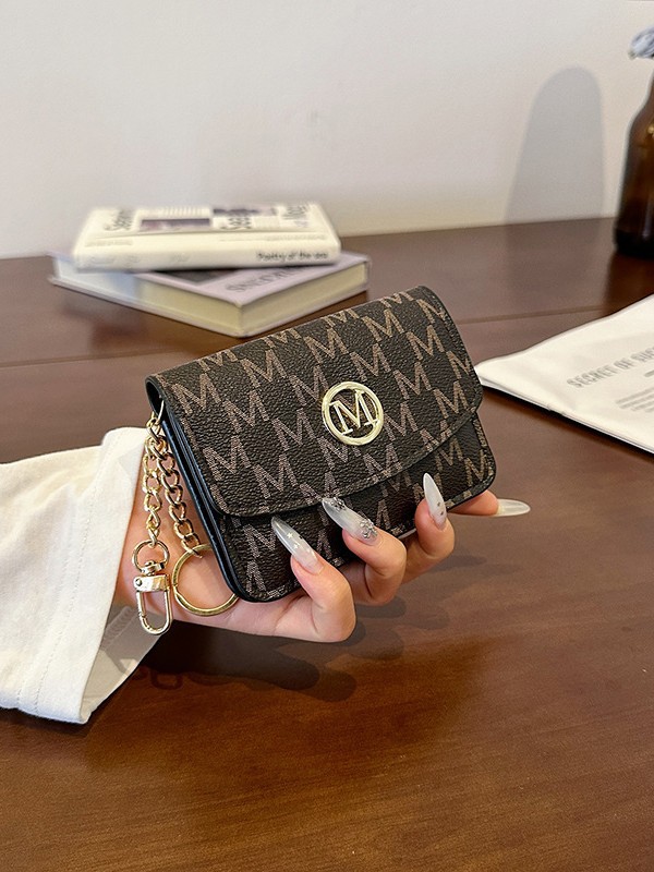 Retro Monogram Print Faux Leat - Monogram Keychain Leather review and price