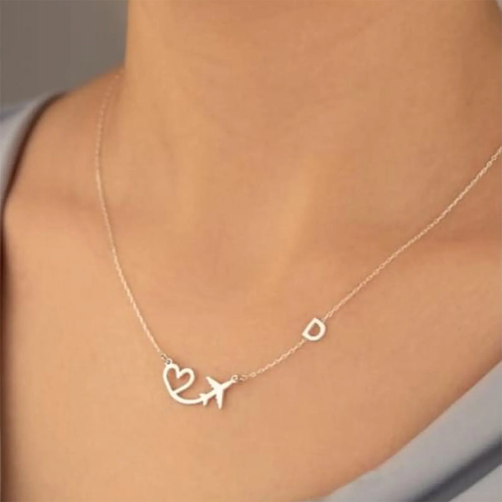 Personalized Heart Airplane In - Name Necklace Custom review and price