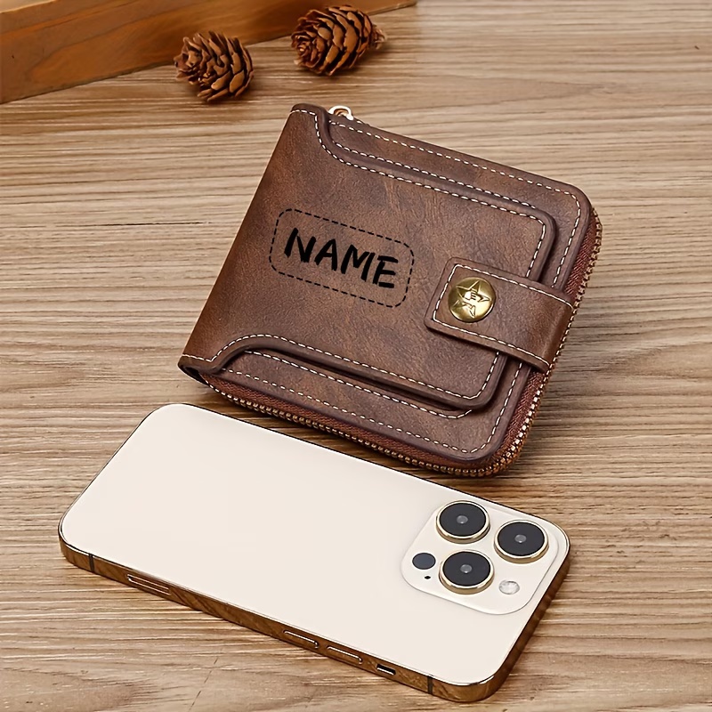 Custom Name Men's PU Wallet, C - Personalized Name Box review and price