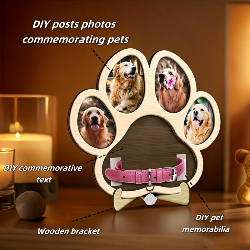 Paw Print Wooden Pet Memorial  - Engraved Wood Frame review and price