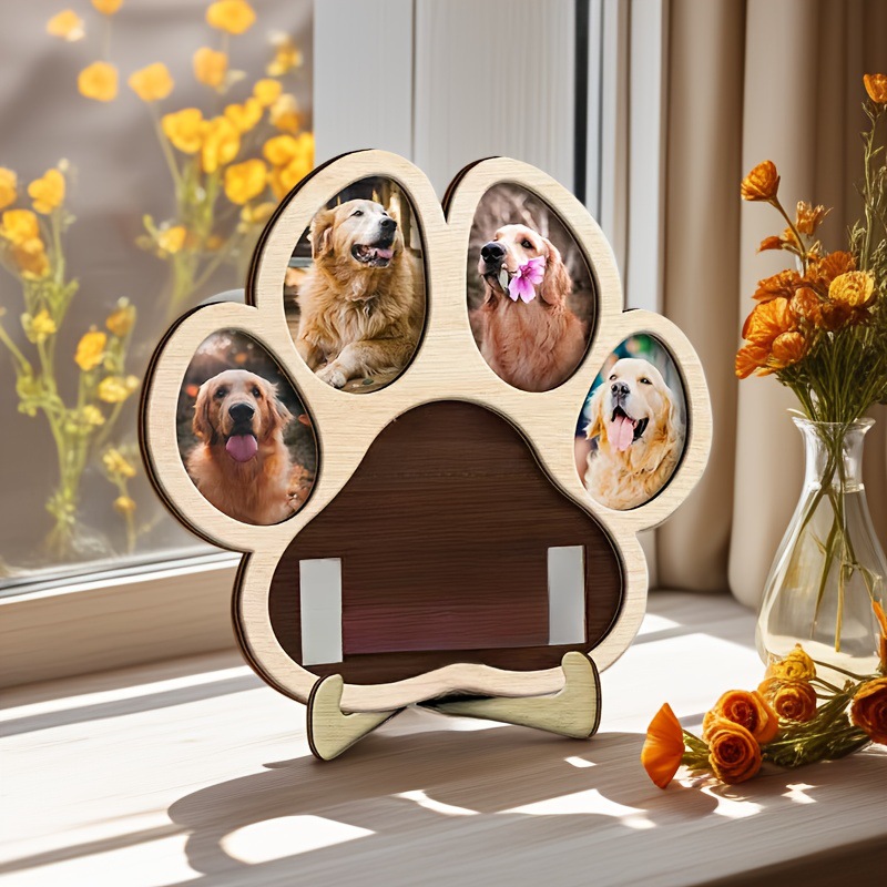 Paw Print Wooden Pet Memorial  - Engraved Wood Frame review and price