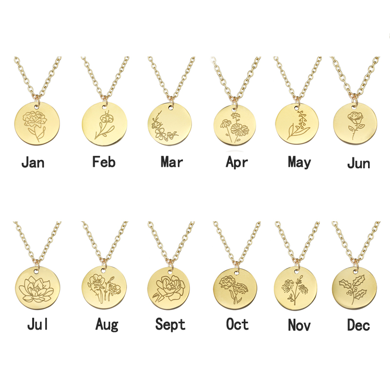 Titanium Steel December Flower - Birth Flower Necklace review and price