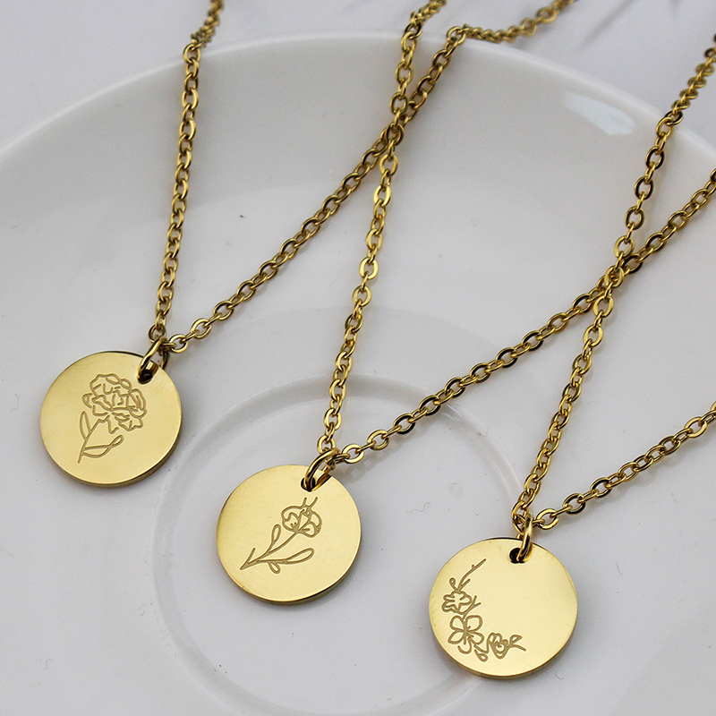 Titanium Steel December Flower - Birth Flower Necklace review and price