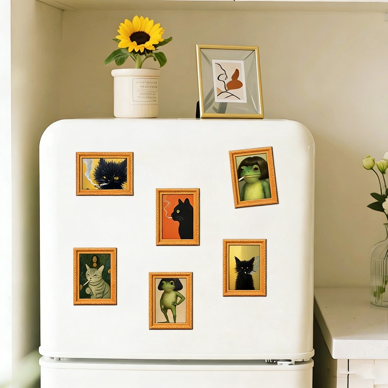 6Pcs/set Wooden Refrigerator M - Engraved Wood Frame review and price