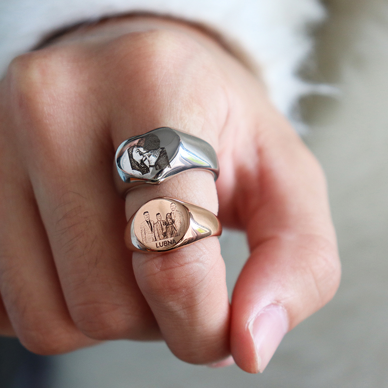 Custom Engraved Picture Logo N - Initial Ring Custom review and price
