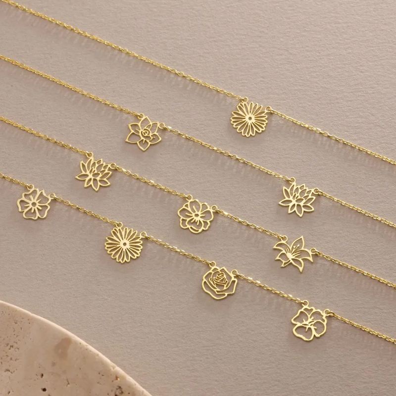 Customized Birth Flowers Neckl - Birth Flower Necklace review and price