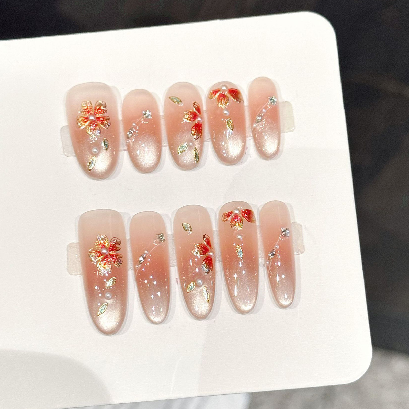 10pcs Handmade Fake Nails Pres - Pressed Flower Art review and price