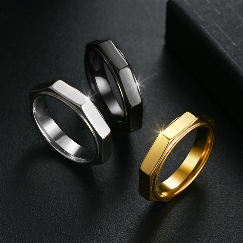 5MM Fashion Hexagon Titanium S - Initial Ring Custom review and price